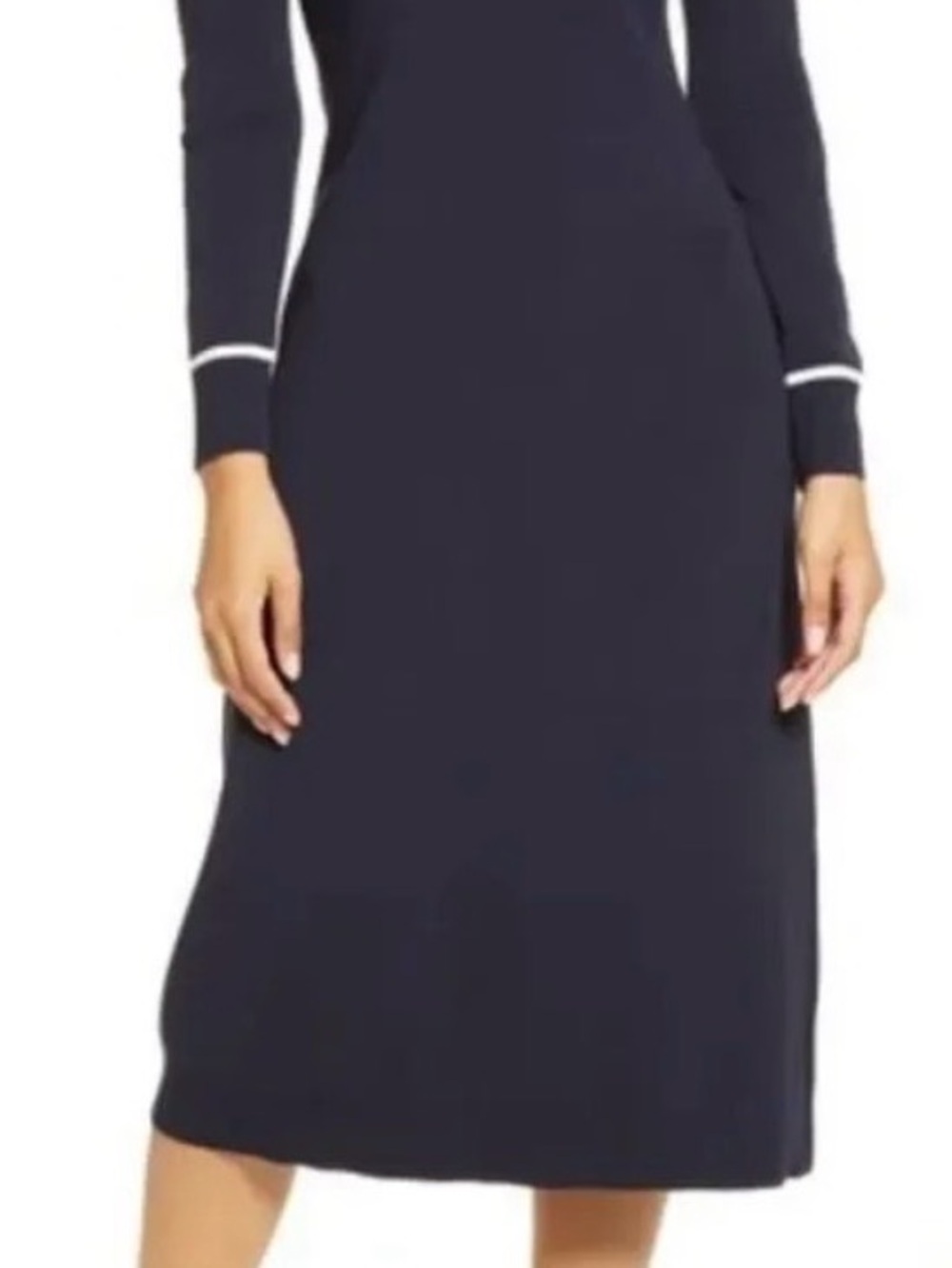Halogen Long Sleeve Knit Sweater Dress Navy Night